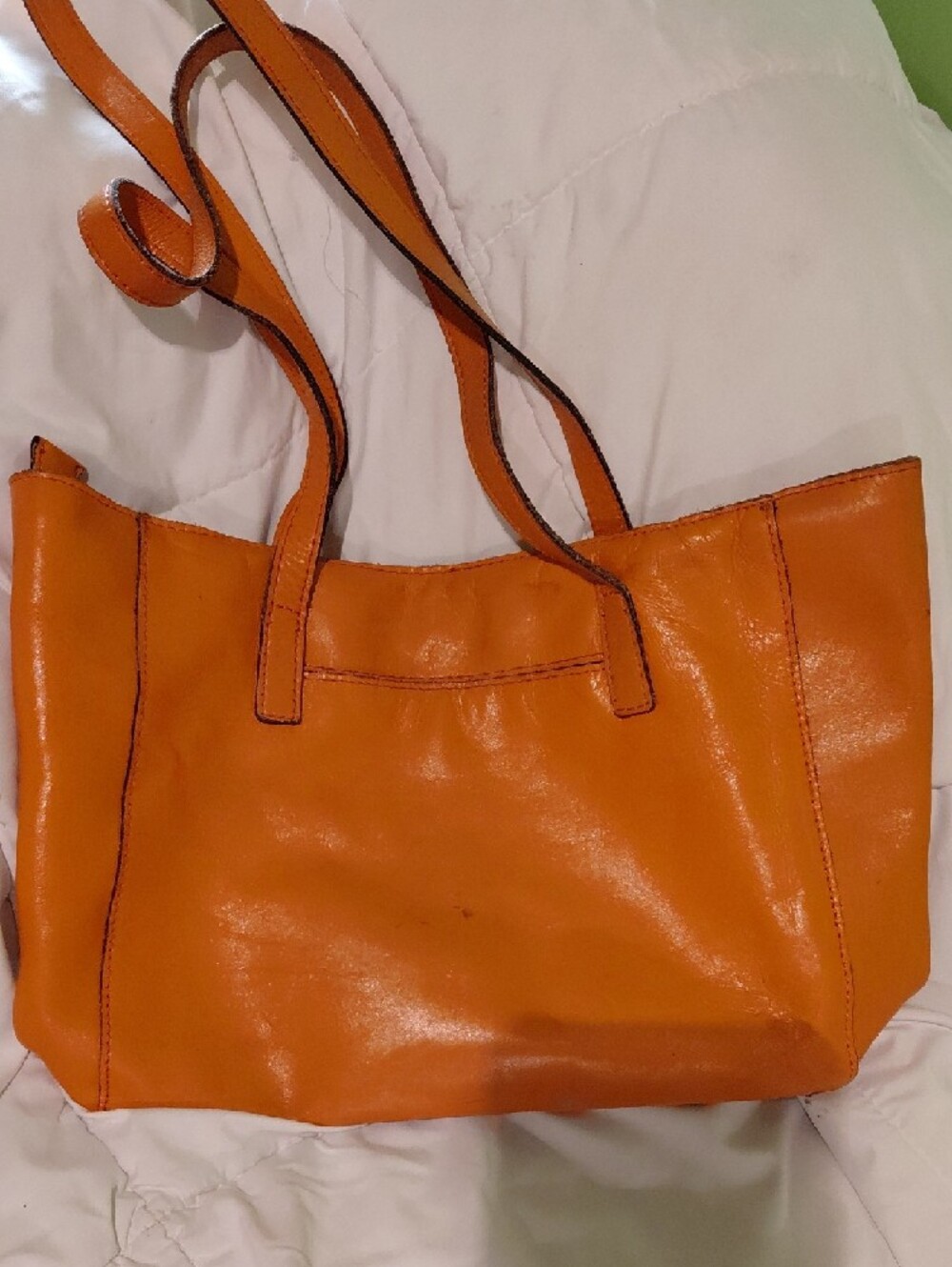 Patricia Nash Orange Laser-Cut Leather Tote - Picture 2 of 4